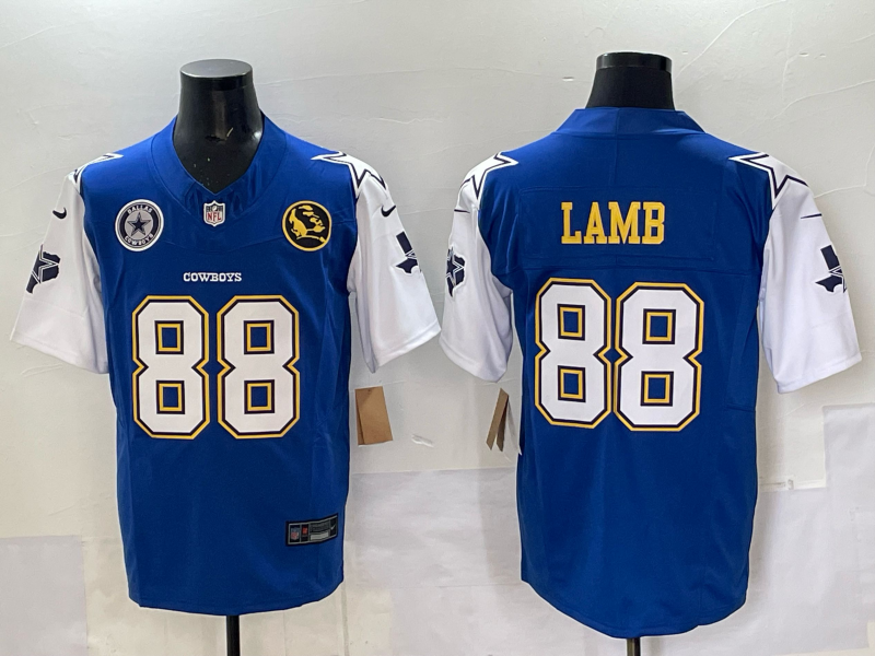 Men Dallas Cowboys #88 Lamb blue Nike 2025 Thanksgiving NFL Jersey 01